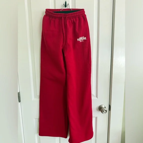 White Fox Capsule 9 Rodeo Crew Wide Leg Sweatpants Red Size SM - Picture 5 of 14